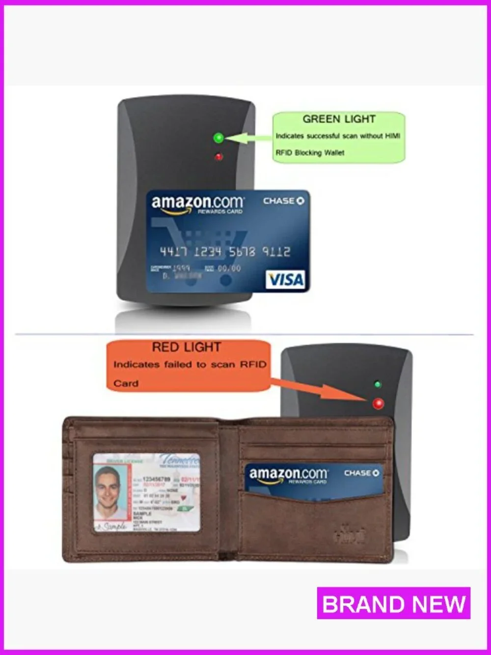 Genuine Leather RFID Blocking Bifold Wallet Classic Men's Accessory Stylish